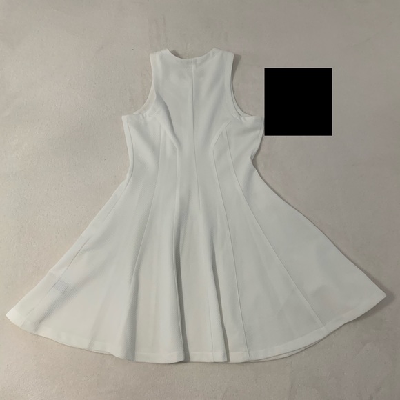 Renvy White Textured Sleeveless Skater dress - Picture 3 of 4